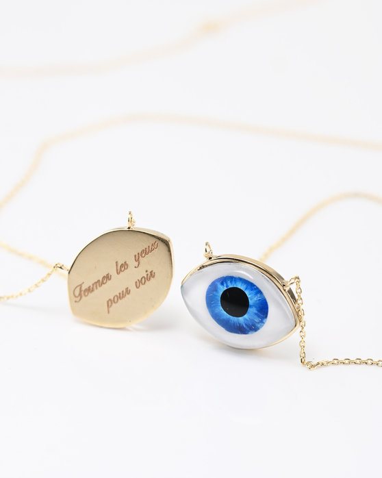FERMER LES YEUX POUR VOIR Evil Eye Necklace in 14ct Gold by SOLEDOR