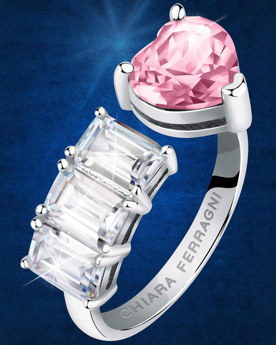 Δαχτυλίδι CHIARA FERRAGNI Diamond Heart επιροδιωμένο με ζιργκόν (Νo 18)