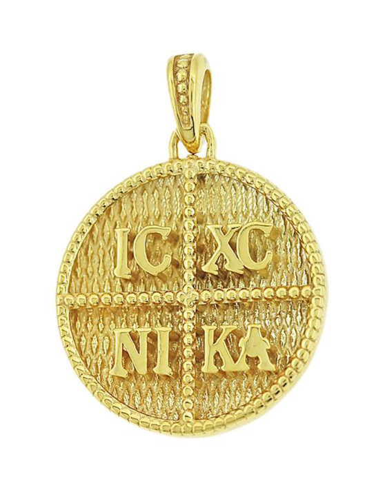 Φυλαχτό Κωνσταντινάτο διπλής όψης από χρυσό 9K της εταιρείας Ino&Ibo