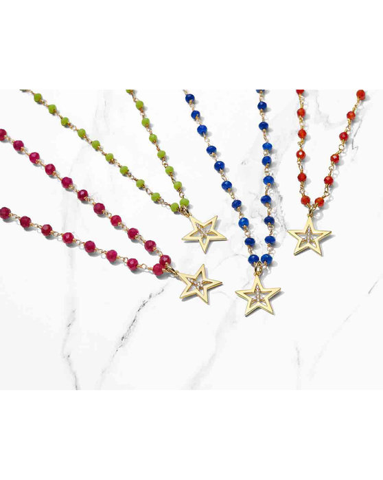 Κολιέ DOUKISSA NOMIKOU Green Rosary Star Necklace