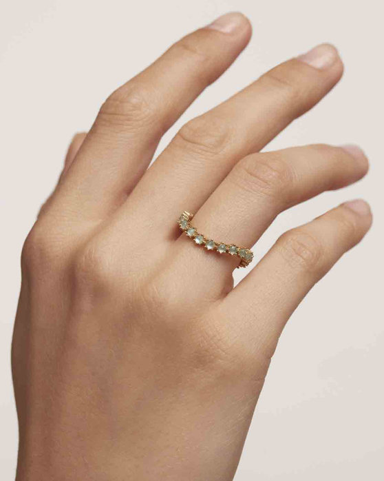 Δαχτυλίδι PDPAOLA Motion Blue Tide Gold Ring από επιχρυσωμένο (18Κ) Ασήμι 925 (No 52)