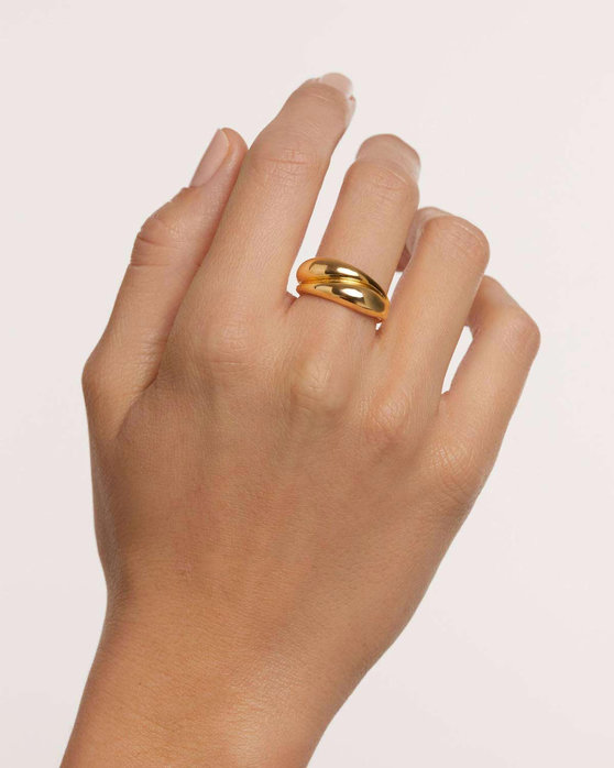 Δαχτυλίδι PDPAOLA Carry-Overs Desire Gold Ring από επιχρυσωμένο (18Κ) Ασήμι 925 (No 54)