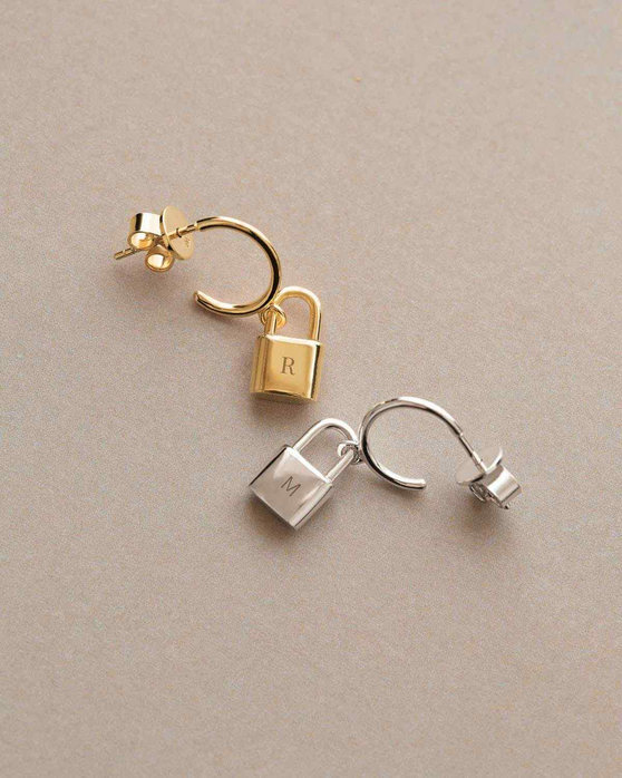 Σκουλαρίκια PDPAOLA Engrave Me Bond Earrings από επιχρυσωμένο (18Κ) Ασήμι 925