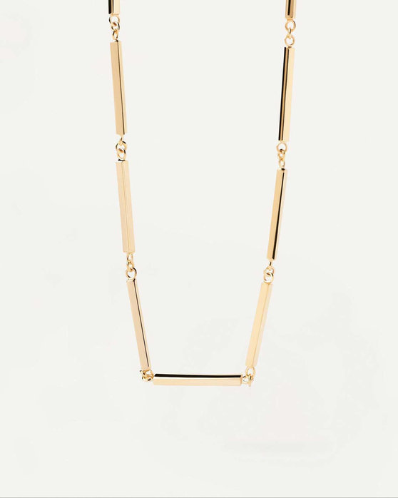 PDPAOLA Carry-Overs Bar Chain Gold Necklace made of 18ct-Gold-Plated Sterling Silver