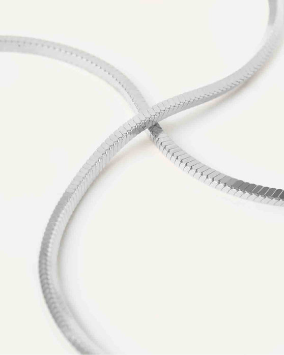 PDPAOLA Carry Overs SS Snake Silver Necklace made of Rhodium-Plated Sterling Silver
