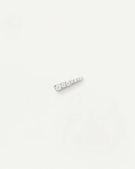 PDPAOLA Carry-Overs Tea Single Silver Earring made of Rhodium-Plated Sterling Silver