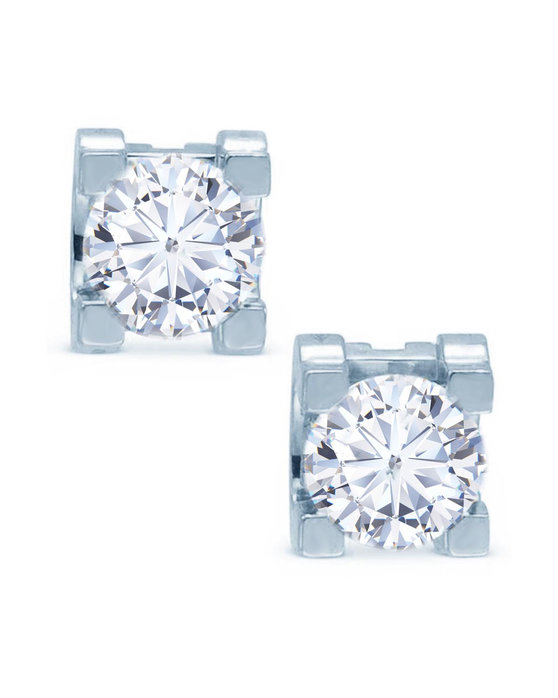 Σκουλαρίκια SAVVIDIS από λευκόχρυσο 18Κ με διαμάντι