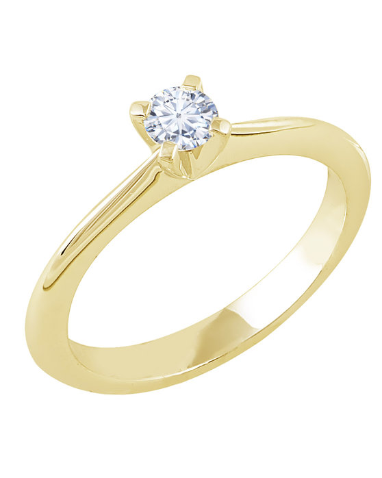 18ct Gold Solitaire Ring with Diamonds by SAVVIDIS (No 54)