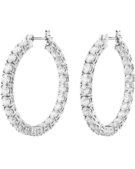 SWAROVSKI White Matrix hoop earrings (round cut)