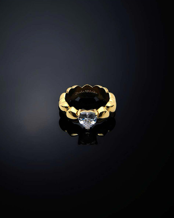 CHIARA FERRAGNI Cuoricino 18ct Gold Plated Ring with Heart (No 14)