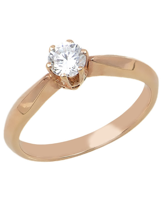 Μονόπετρο δαχτυλίδι SAVVIDIS από ροζ χρυσό 14Κ με ζιργκόν (Νο 53)