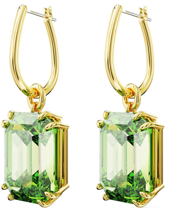 SWAROVSKI Green Millenia drop earrings Octagon cut