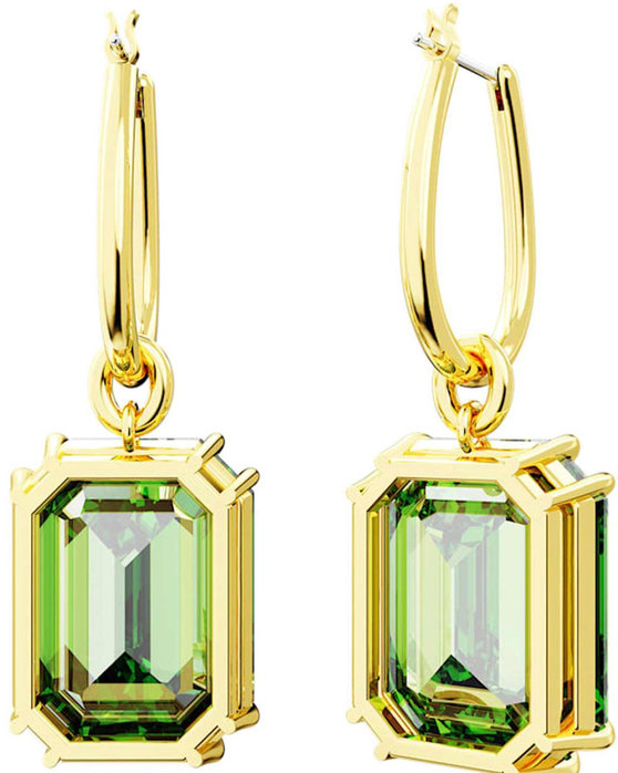 SWAROVSKI Green Millenia drop earrings Octagon cut