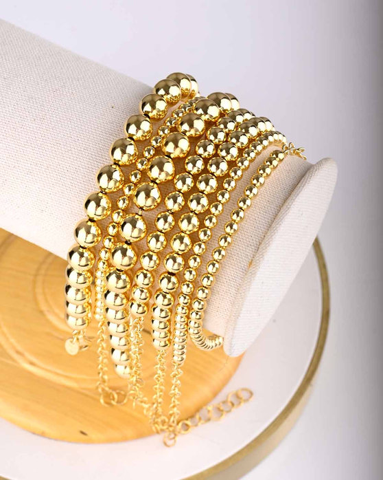 Βραχιόλι KIKI Beads Collection από επιχρυσωμένο ασήμι 925