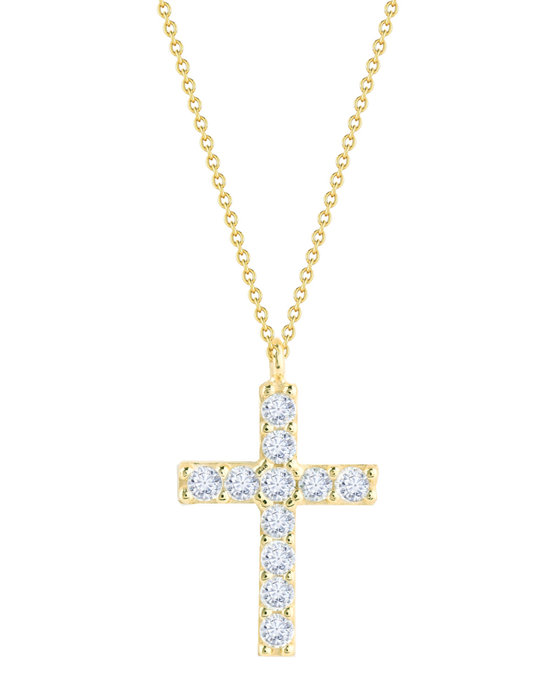 Σταυρός SOLEDOR της σειράς Cross από χρυσό 14Κ με ζιργκόν