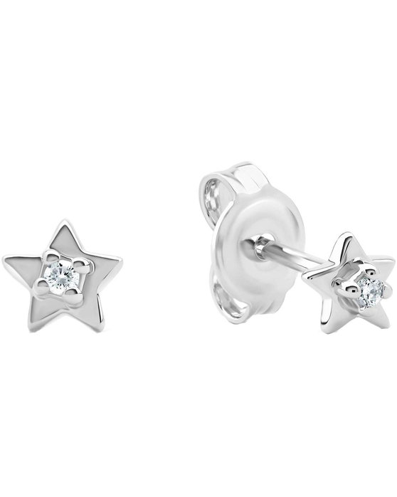 Σκουλαρίκια ESPRIT Star από επιροδιωμένο Ασήμι 925 με διαμάντι