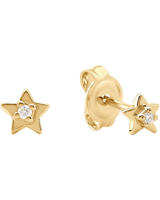 ESPRIT Star 18ct Gold Plated Sterling Silver Earrings with Diamond