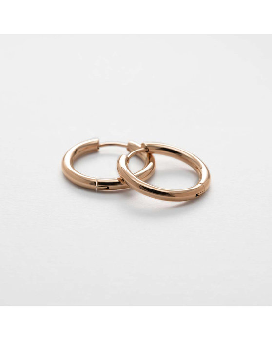 ESPRIT Bold 18ct Rose Gold Plated Stainless Steel Hoop Earrings