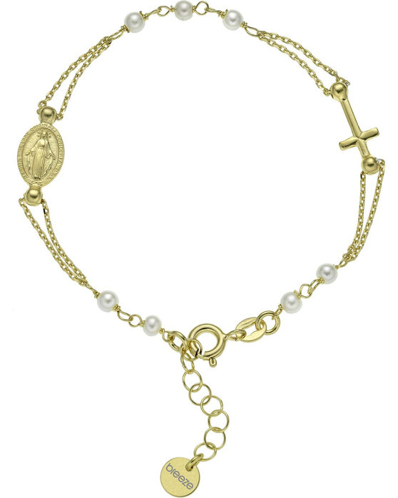 BREEZE Gold Plated Sterling Silver Bracelet with Pearls