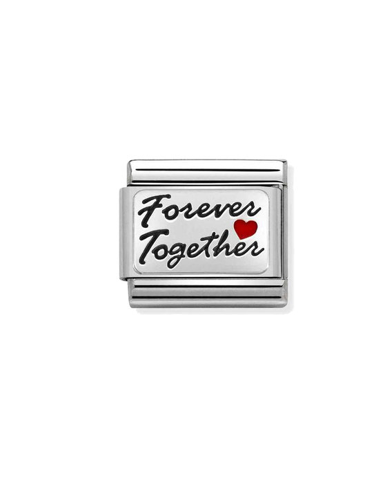 Σύνδεσμος (Link) NOMINATION Forever Together από ανοξείδωτο ατσάλι με ασήμι 925 και σμάλτο