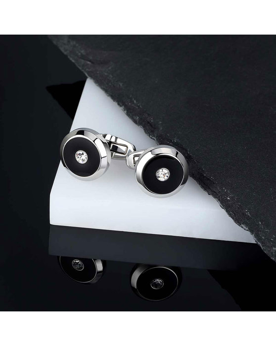 MORELLATO Urban Stainless Steel Cufflinks with Enamel and Crystals