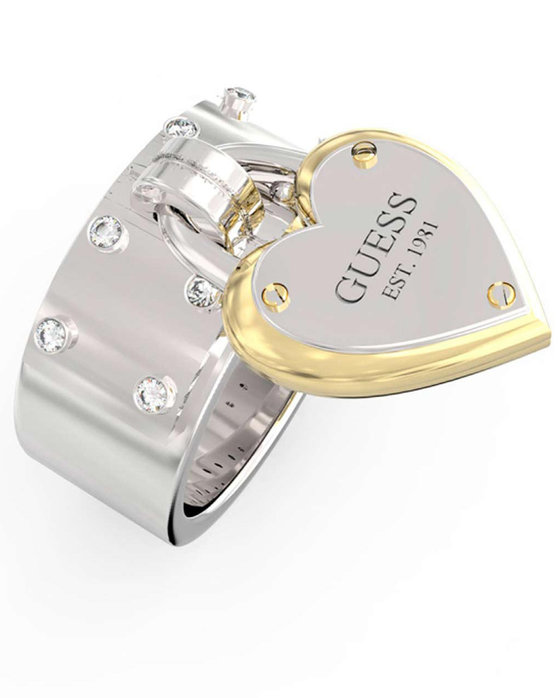 GUESS All You Need Is Love Stainless Steel Ring with Zircons (No 58)