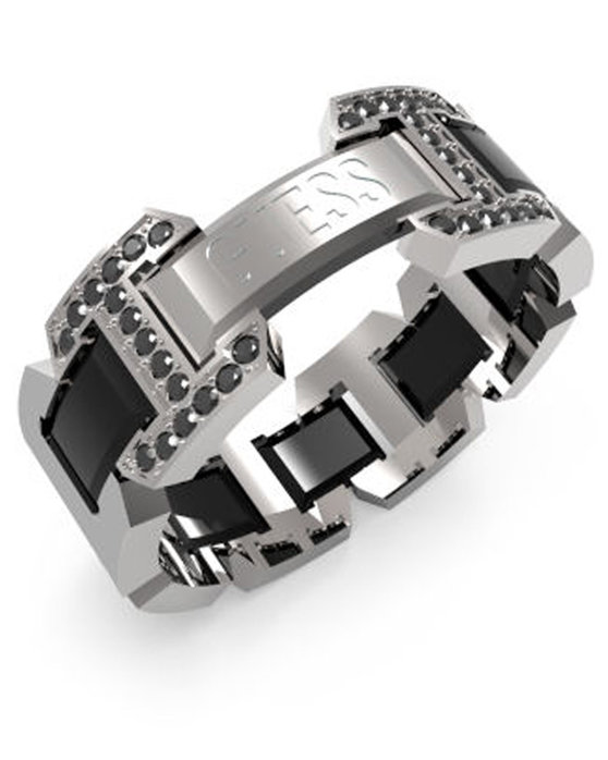 GUESS Montecarlo Stainless Steel Men's Ring with Zircons (No 66)