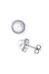 Earrings 14ct whitegold with Pearls
