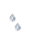 Earrings 14ct white gold with Zircon