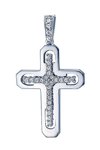 Βαπτιστικός σταυρός 14K Λευκόχρυσο με Ζιρκόν της FaCaDoro