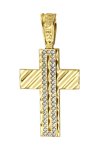 Cross 14ct Gold  with zircon SAVVIDIS