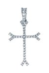 Cross 14ct White Gold with Zircon by FaCaDoro