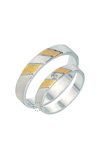 Wedding rings 18ct Gold and Whitegold with Diamond