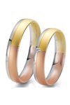 Wedding rings 8ct Pink Yellow and White gold with Diamond Breunin