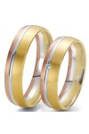 Wedding rings 8ct Pink Yellow White gold with Diamond Breuning