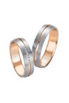 Wedding rings 14ct Pink Gold and Whitegold with Diamond Breuning