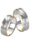 Wedding rings in 14ct Gold and Whitegold with Diamond Breuning