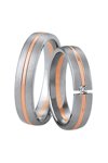 Wedding rings 8ct Pink Gold and Whitegold with Diamond Breuning