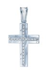 Βαπτιστικός σταυρός 9Κ Λευκόχρυσο με Ζιρκόν SAVVIDIS