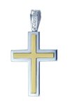 Βαπτιστικός σταυρός 9 Καράτια Χρυσό και Λευκόχρυσο SAVVIDIS