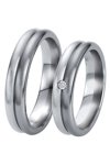 Wedding rings from 14ct Whitegold with Diamond Breuning