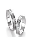 Wedding rings in 14ct Whitegold with Diamond Benz