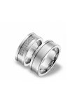Wedding rings in 14ct Whitegold with Diamonds Blumer