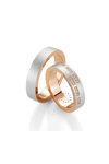 Wedding rings in 14ct Rose Gold and Whitegold with Diamonds Blume