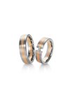 Wedding rings 8ct Pink Gold and Whitegold with Diamonds Breuning