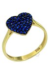 Ring 14ct The Love Collection Rose Gold Heart with Zircons SAVVIDIS (No 55)