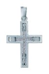 Βαπτιστικός σταυρός 14 Καράτια Λευκόχρυσο με Ζιρκόν SAVVIDIS