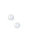 Earrings 18ct White Gold with Pearl and Diamonds