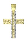 Cross 14ct Gold and Whitegold with zircon