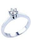 Μονόπετρο δαχτυλίδι FaCad'oro από λευκόχρυσο 18K με διαμάντι (Νο 52)
